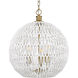 Florence 3 Light 19 inch Brushed Champagne Bronze Pendant Ceiling Light in White Raphia